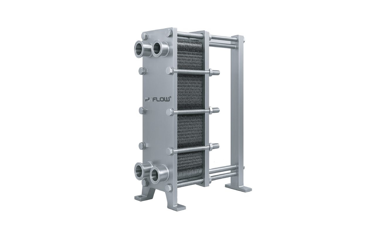 Stainless steel plate heat exchanger for food, beverage, and pharmaceutical industries